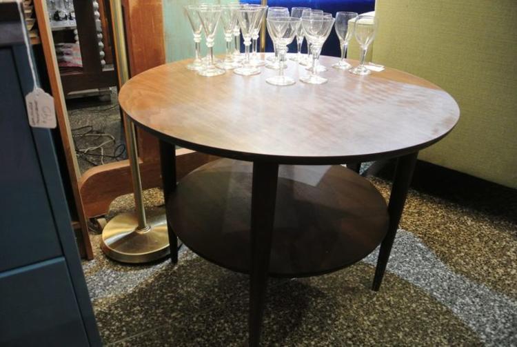 Two-tier, MCM round coffee table. $95