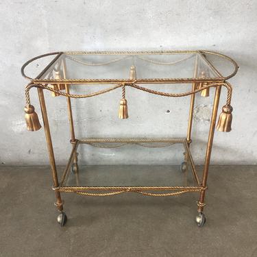 Italian Tole Gold Rolling Tea / Bar Cart