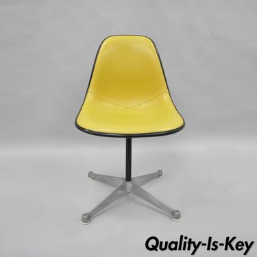 Herman Miller Eames Fiberglass Swivel Shell Chair Office Desk Yellow Vinyl
