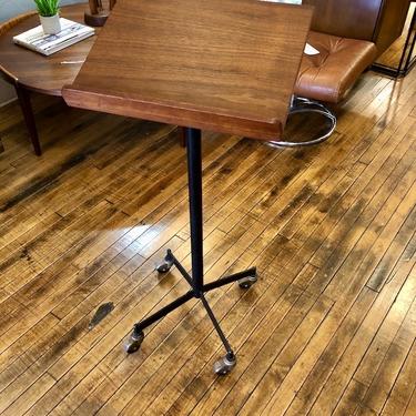 Vintage Teak Rolling Music\/Book Stand 1960&#8217;s