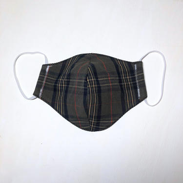 READY TO SHIP 100% Cotton Face Masks, Plaid Pattern Face Coverings, Unisex Adult Size by Mo