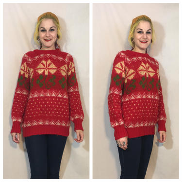 Vintage 1980’s Red Holiday Sweater 