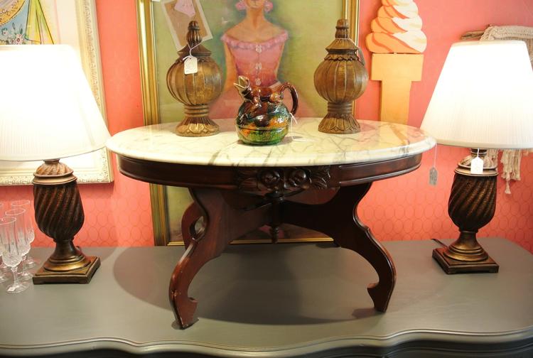 SOLD - Marbletop Table - $90