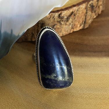 FEELING BLUE Chimney Butte Sterling Silver & Lapis Ring | Native American Navajo Jewelry | Southwestern | Size 9 