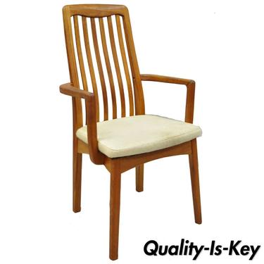 Mid Century Danish Modern Style Teak Wood Benny Linden Dining Arm Chair (B)
