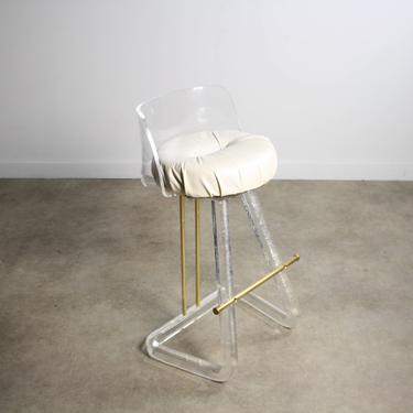 Hollywood Regency Bar Stool Attributed to Leon Frost 