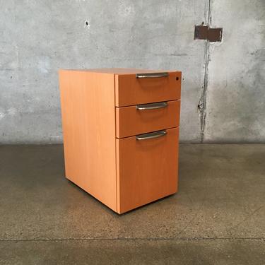 Maple Veneer File Cabinet With Stamped Pulls by Knoll