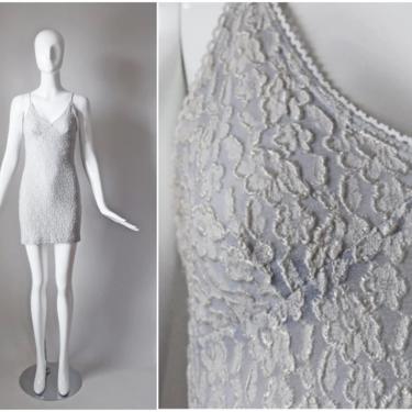 vtg 90s Urban Life blue gray lace bodycon spaghetti strap cocktail dress | y2k 1990s | size Small S cocktail party holiday sexy dress 