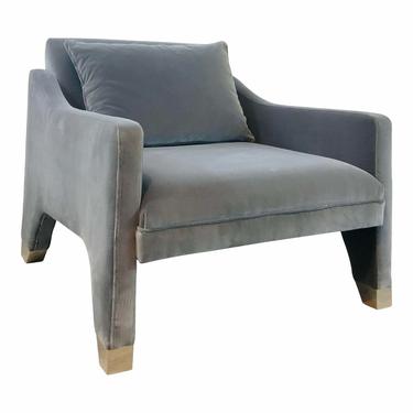 Modern Gray Velvet Lyndon Club Chair