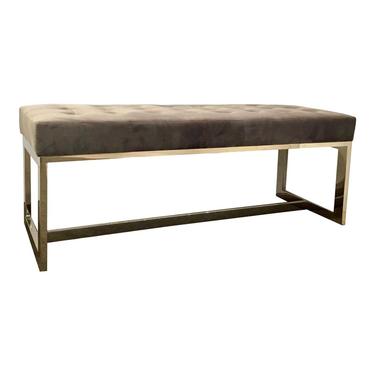 Caracole Modern Taupe Velvet Sit by Me Bench