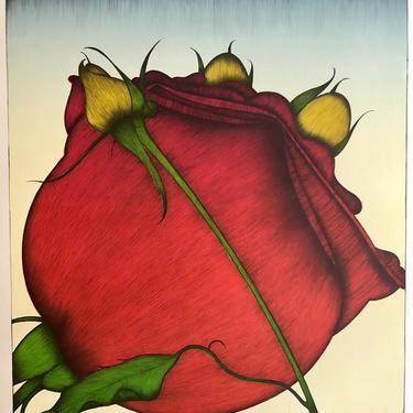 Art Hansen Large Etching &quot;Roses&quot; 36/99 Northwest Master Printmaker Free Shipping 