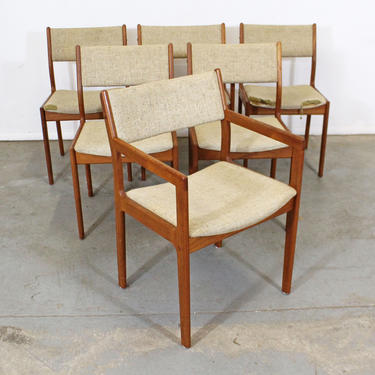 Set of 6 Vintage Danish Modern Mid-Century Modern Teak Dining Chairs 