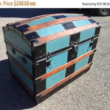 FALL SALE Petite Antique Steamer Trunk chest 