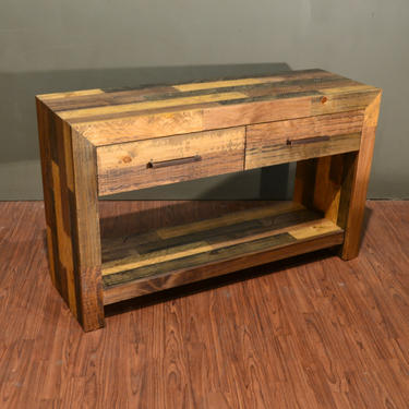 Rustic Solid 2 Drawer Console Table / Rustic Loft Style Sofa Table 