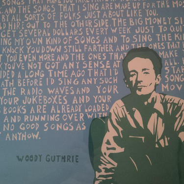 WOODY GUTHRIE Protest Song Framed Serigraph Print Signed by Artist Levins Morales Music Collectors Item 