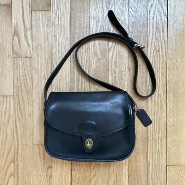 Vintage COACH Black Prairie Flap Over Crossbody Bag, 9954, Made in the U.S.A. 
