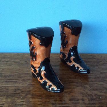 Vintage Cowboy Boot Salt and Pepper Shakers 