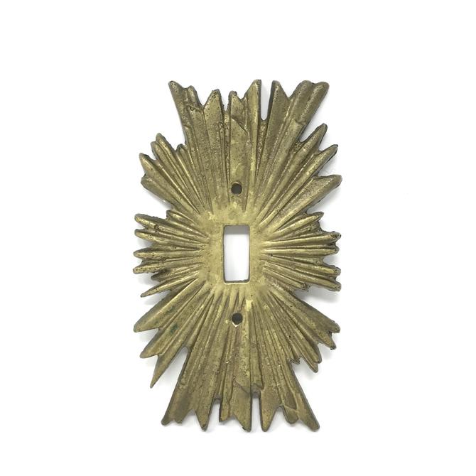 vintage brass art deco light switch plate from odd eye of east village new york, ny attic vintage brass art deco