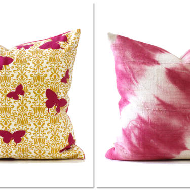 Designer Pillow, Wild Chairy Pillow, Decorative Pillow, 18X18 Pillow, Pink Designer Pillow, Feather and Down Designer Pillow 
