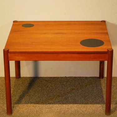 12219 Danish Modern Small Teak Coffee Table w/Reversible Top, circa 1960 SOLD