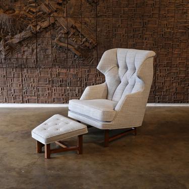 Janus Wing Chair and Ottoman by Edward Wormley for Dunbar circa 1957