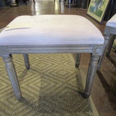 PAIR PRICED SEPARATELY FRENCH STYLE STOOLS WITH PALE PINK VELVET UPHOLSTERY