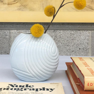 Vintage Vase Retro 1980s Art Deco Revival + Porcelain + Made in Japan for Germaine Monteil + Modern + Plant and Flower Display + Home Decor 