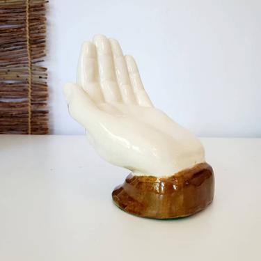 Mid Century Porcelain Hand Sculpture Statue 