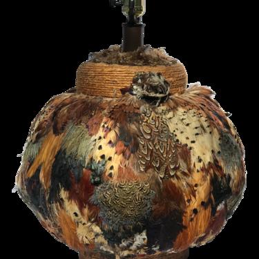 Mid Century Pheasant Feather Lamp