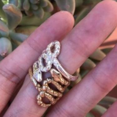 Snake Wrap Around Ring, Brass