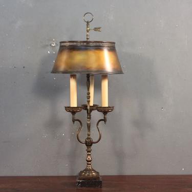 Brass &amp; Marble Candelabra Table Lamp