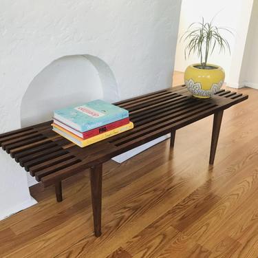 MID CENTURY MODERN Style Custom Made Slatted Bench #LosAngeles 