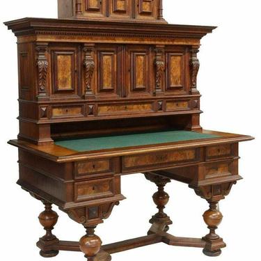 Antique Desk, Burled Walnut Fine Continental, Writing Desk,1800s, Gorgeous!