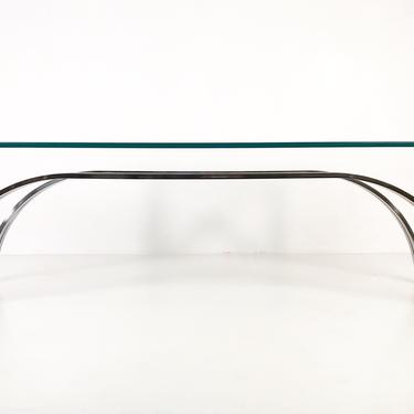 Modern Rectangular Chrome Glass Top Coffee Table, Circa Late 1960s - *Please see notes on shipping before you purchase. 