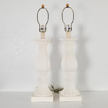 1991 A Great  Vintage Monumental Plaster Table Lamps By Casual Lamps A Pair . 