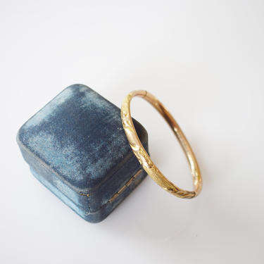Antique Child's Gold Fill Bracelet | Engraved with  name Mabelle | Edwardian Bangle Bracelet 