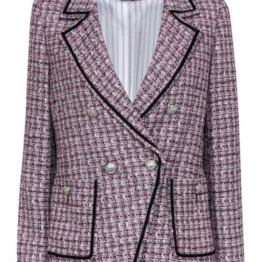Veronica Beard - Pink Tweed Double Breasted Blazer Sz 12