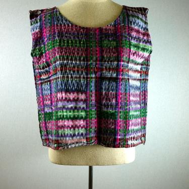 Colorful Washed Out Plaid Boxy Crop Top 
