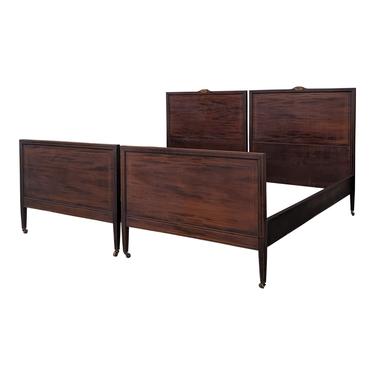 COMING SOON - Antique Edwardian Mahogany Marquetry Twin Beds - a Pair