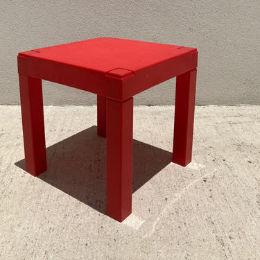 Tiny Red Plastic Occasional Table