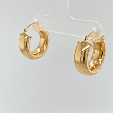 Vintage 14k Yellow Gold Classic Polished Small Hoop Earrings Pierced 2.5g EG 