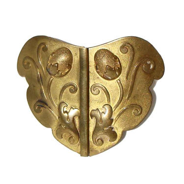 Art Nouveau Batwing Floral Belt Buckle 2-Piece 