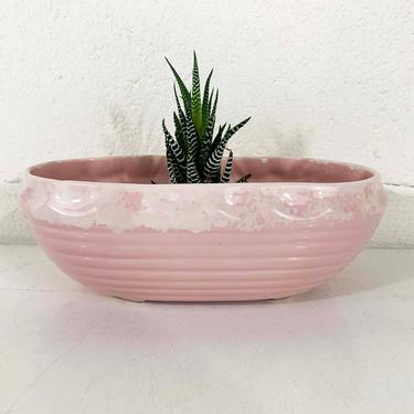 Vintage Pink McCoy Style Planter Art Deco Powder White Drip Glaze Ceramic Pottery Bowl Pot Mid-Century Pot MCM USA 
