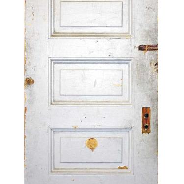 Antique 5 Raised Pane White Wood Privacy Door 83.5 x 27.75