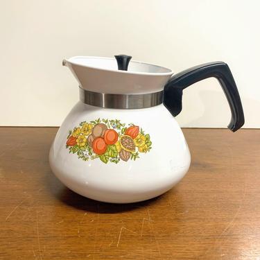 Vintage Corning Ware Spice of Life 6 Cup Enamel Teapot P-104 