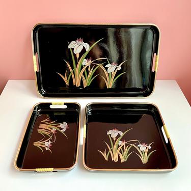 Set of 3 Nesting Lacquer Trays 