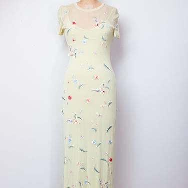 1990s Embroidered Mesh dress | Vivienne Tam 