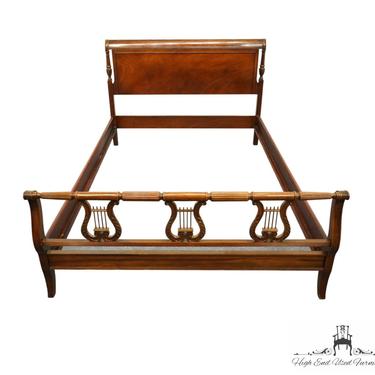 DREXEL FURNITURE Mahogany Duncan Phyfe Style Full Size Bed w. Lyre / Harp Accents 2314-6 