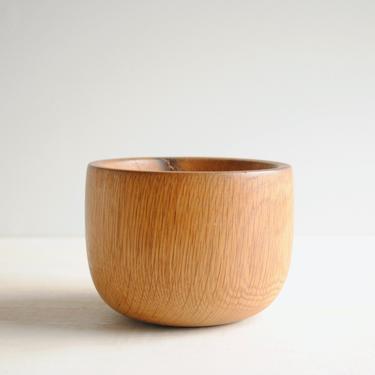 Vintage Hand Turned Oak Wood Bowl, Small Handmade Wood Bowl 
