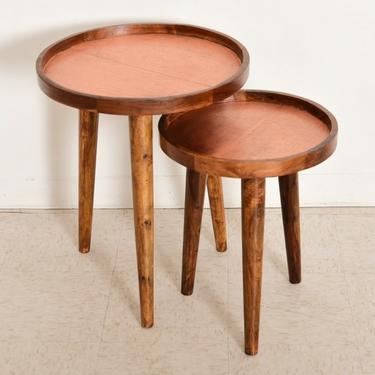 Copper-Top Nesting Table -Large